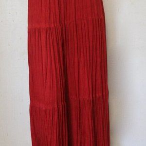 Double D Ranch Wear Red Tiered A-Line Maxi Skirt